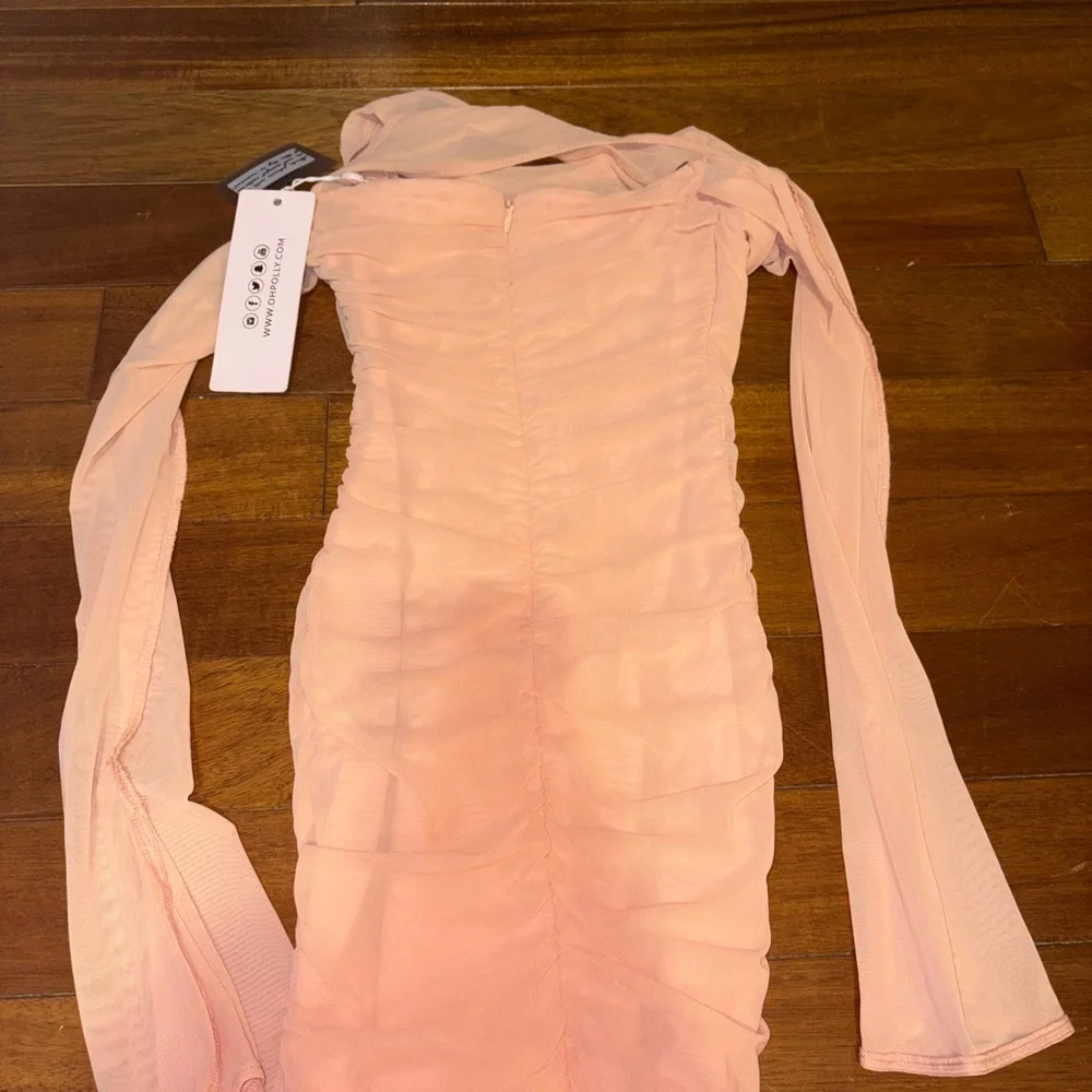 Oh Polly Blush Long Sleeve Dress - Picture 5 of 5